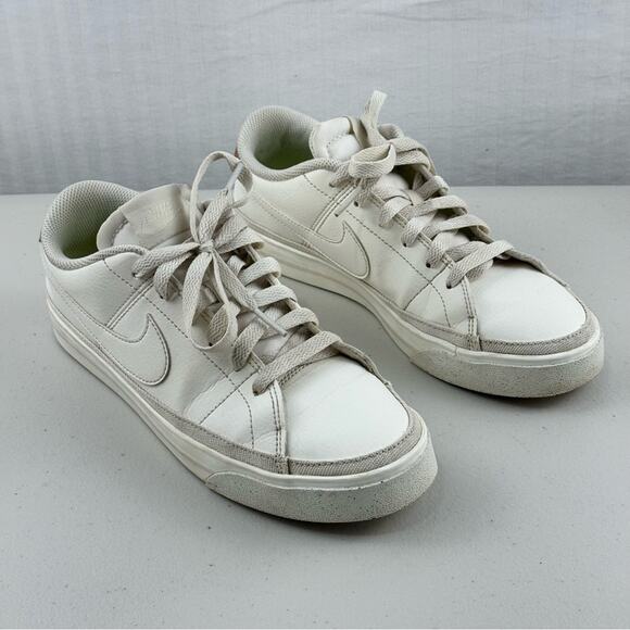 Nike Court Legacy White Leather Low-Top Sneakers Women’s Size 7.5 EUR 38.5 - Picture 1 of 10
